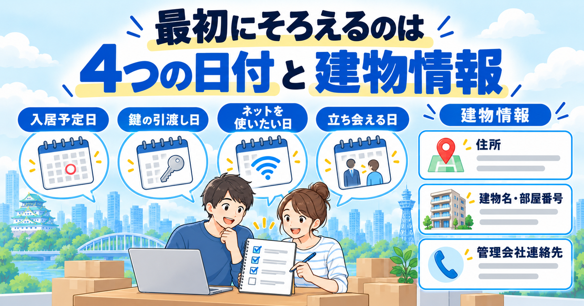 入居日までに開通しない場合の仮の通信手段を示す図解